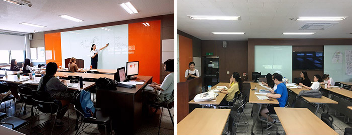 강의를 듣고 있는 학생들 모습